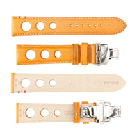 ROCHET No. 793 Cowhide Grain Butterfly Deployment Buckle Leather Straps (20 - 22mm)