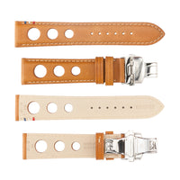 ROCHET No. 793 Cowhide Grain Butterfly Deployment Buckle Leather Straps (20 - 22mm)