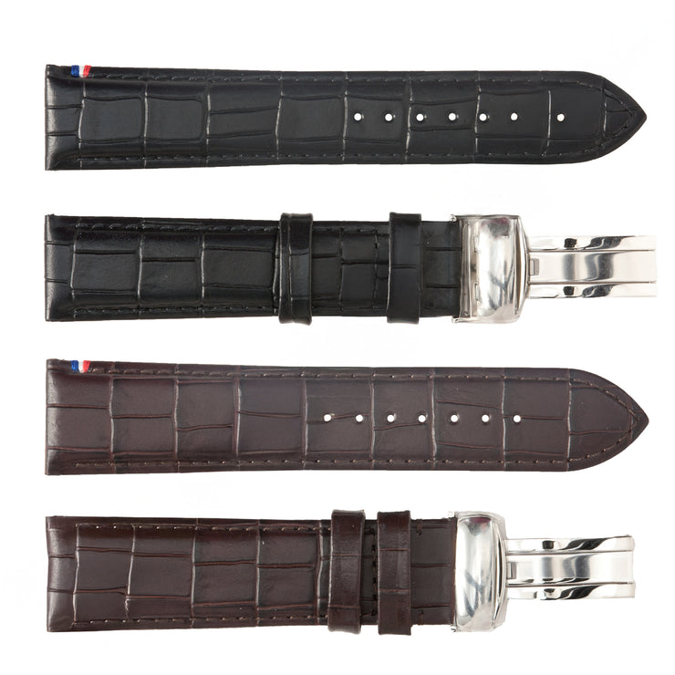 ROCHET No. 794 Calf Grain Deployment Buckle Leather Straps (18mm - 22mm)