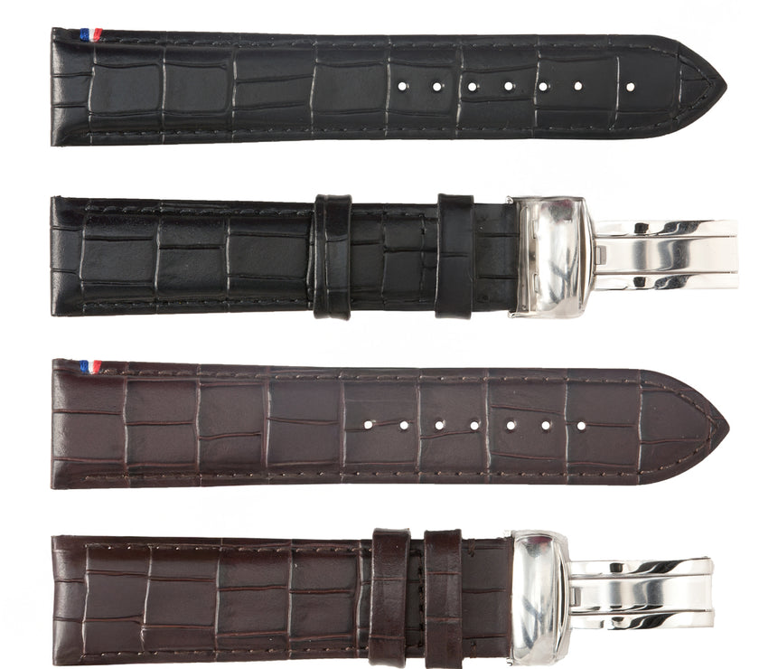 ROCHET No. 794 Calf Grain Deployment Buckle Leather Straps (18mm - 22mm)