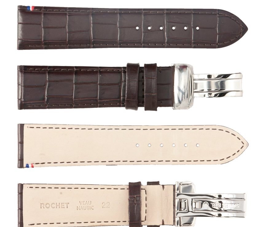 ROCHET No. 794 Calf Grain Deployment Buckle Leather Straps (18mm - 22mm)