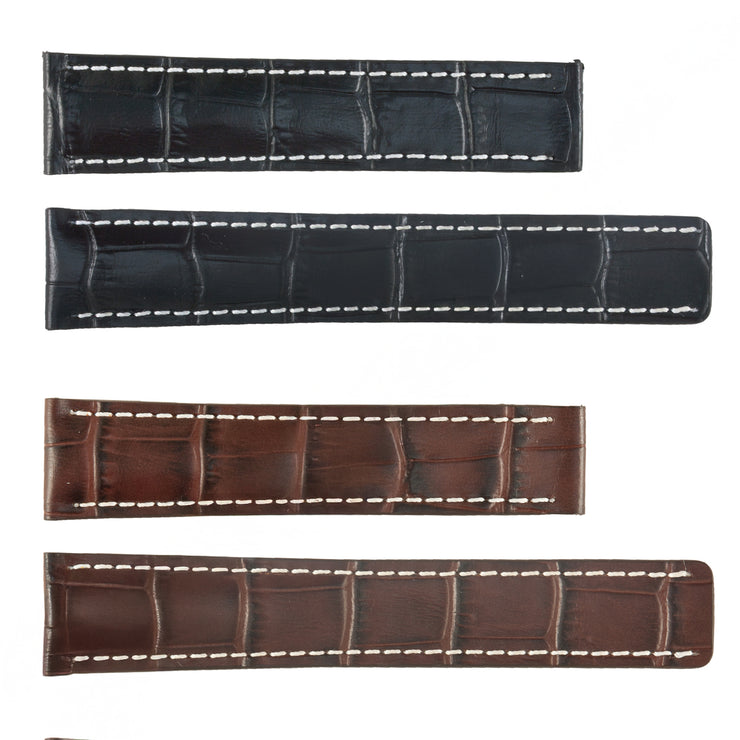 ROCHET No. 799 Calf Grain to fit Breitling Deployment Buckle Leather Straps (20mm~22mm)