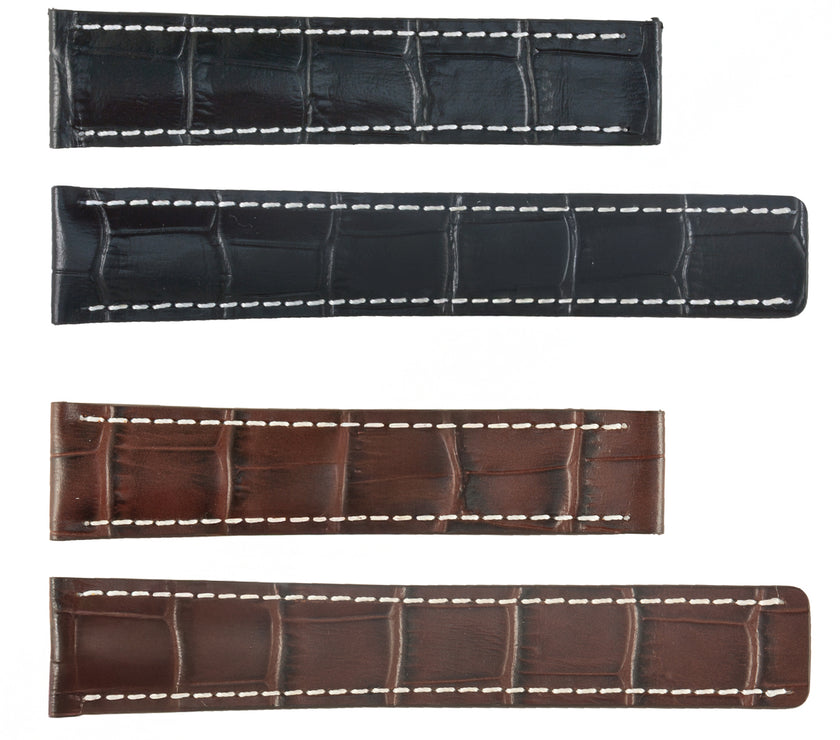 ROCHET No. 799 Calf Grain to fit Breitling Deployment Buckle Leather Straps (20mm~22mm)