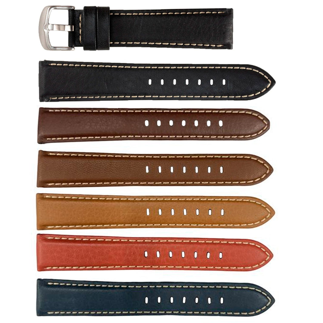 ROCHET No. 552 Bull Fine Leather Straps with Contrast Stitching (16mm~26mm)